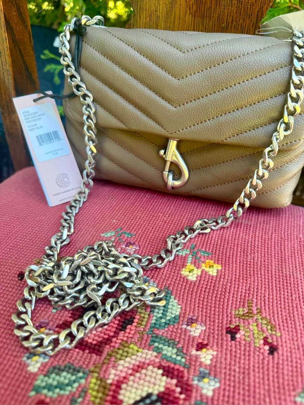 Edie Datenight Crossbody in Deep Taupe.  NWT. Crossbody, shoulder or clutch.